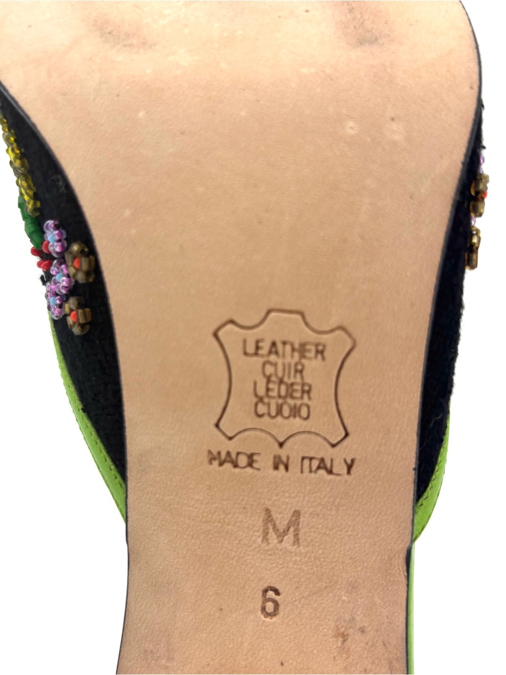 Fendi Vintage Floral Beaded Embellished Slip On Mules Pumps 6 - Picture 10 of 10